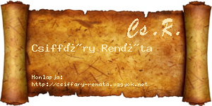 Csiffáry Renáta névjegykártya